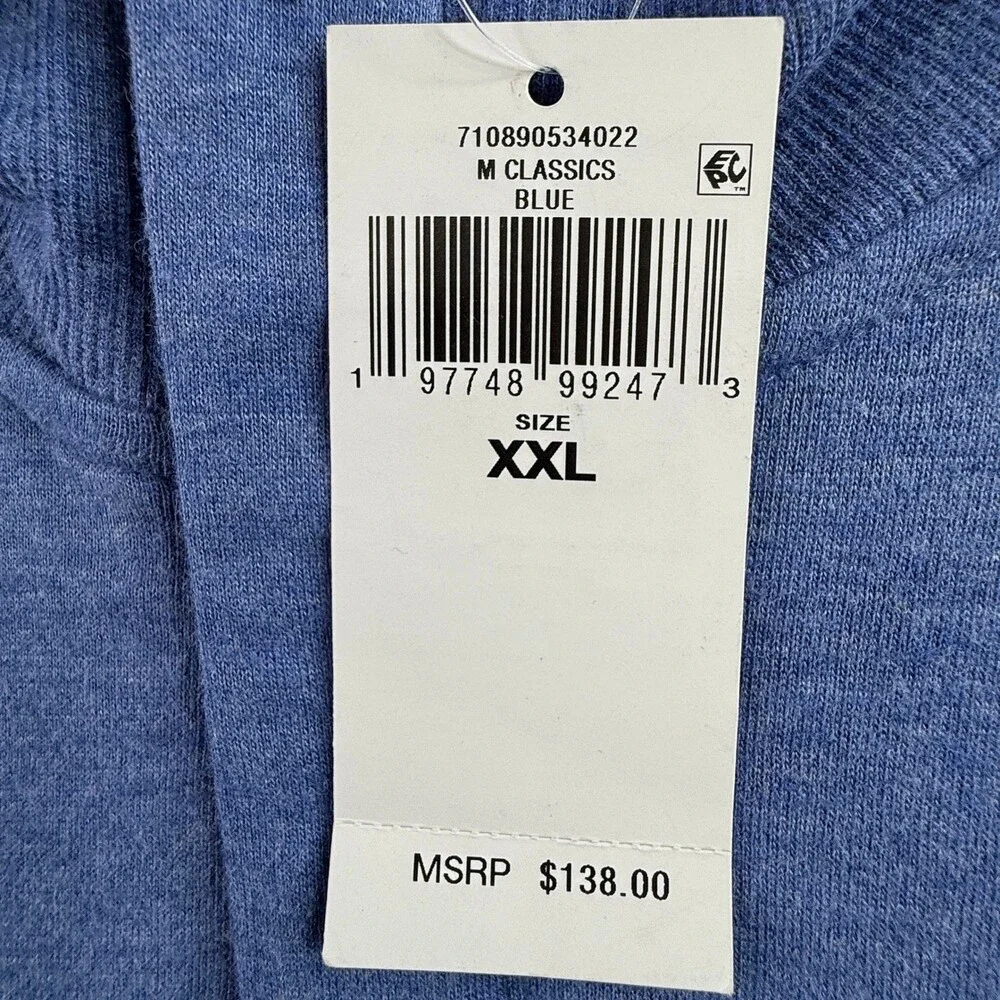 Polo Ralph Lauren Mens XXL Quarter Zip Pullover Sweater Blue Heather Classic